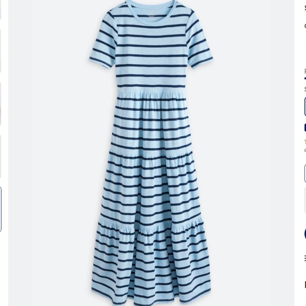 NWT Market & Spruce Farley Tiered Slub Maxi Dress with Pockets